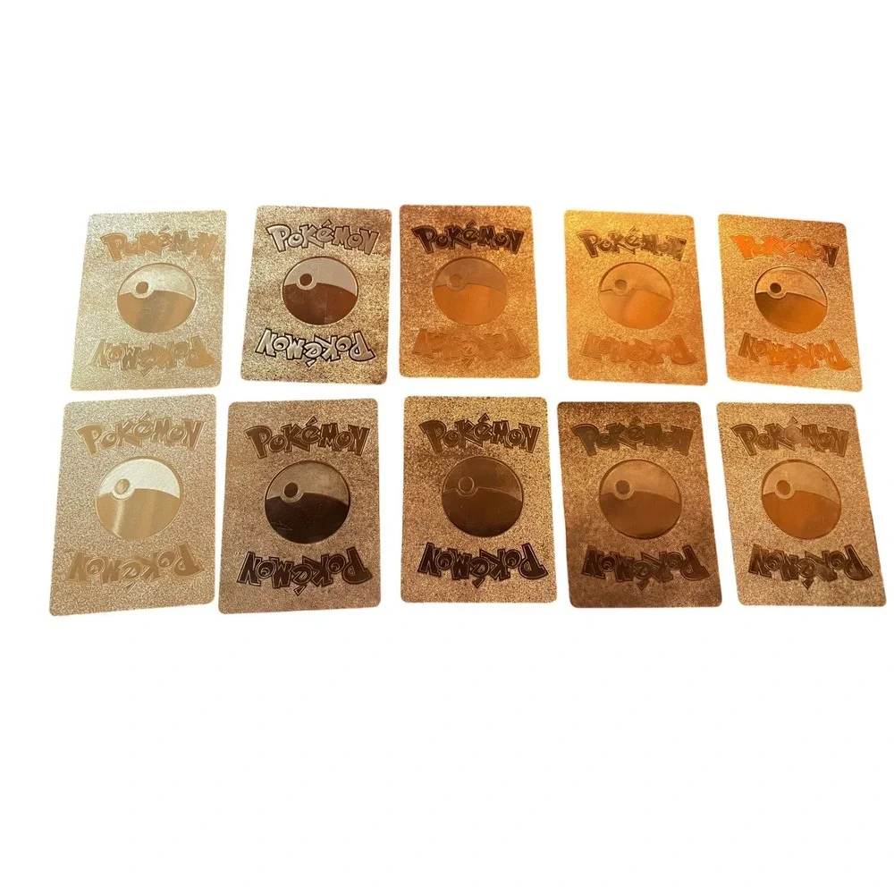 Fan Art lot of 10 Gold Pikachu‎ Pokemon Cards Set Lot Trading Collectible